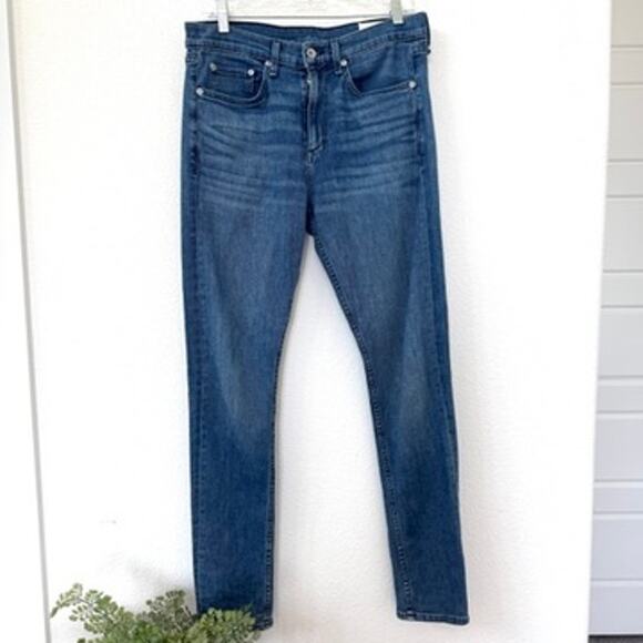 Rag & Bone Fit 1 Skinny Jeans Blue Senna Wash Stretch Denim Men 31x32 Classic